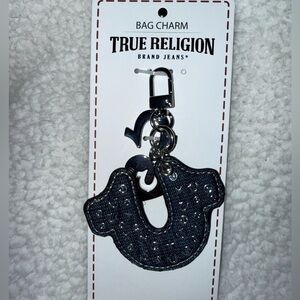 True Religion Black and Silver Bag Charm